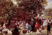 Adolph von Menzel Afternoon at the Tuileries Park Sweden oil painting artist